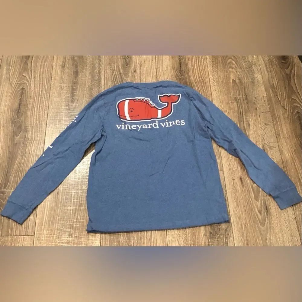 Boys Vineyard Vines Tee Size 12-14 Blue Long Sleeve Kids Tee
